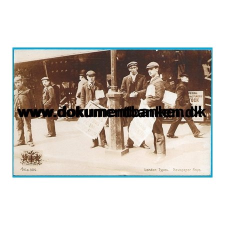 Newspaper Boys, London Types, England, Postkort