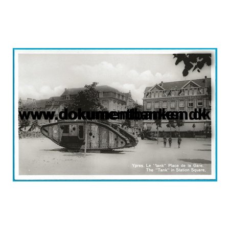 Ieper Le tank Place de la Gare Belgien Postkort