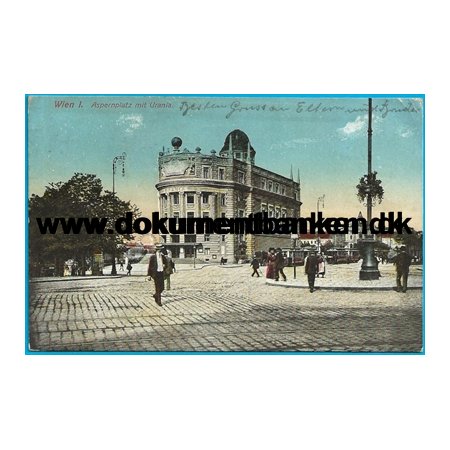 Aspernplatz mit Urania Wien strig Postkort
