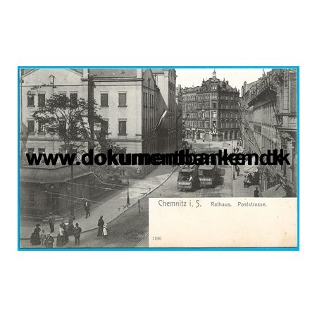 Rathaus Poststrasse Chemnitz Tyskland Postkort