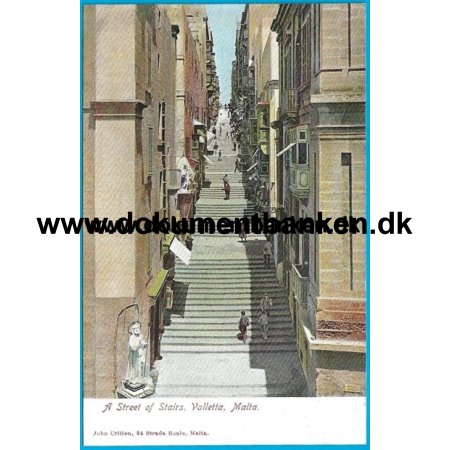 A Street of Stairs Valletta Malta Postkort