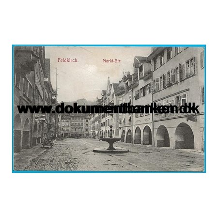 Markt Strasse Feldkirch strig Postkort