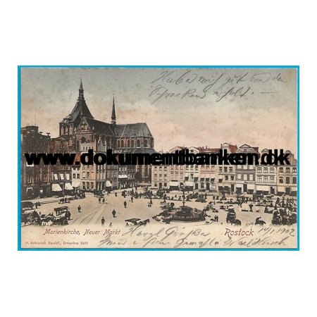 Marienkirche Neuer Markt Rostock Tyskland Postkort