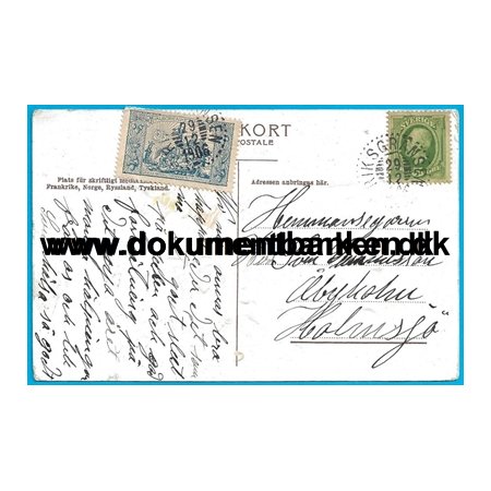 Riksgrnsen Bystempel Sverige Postkort 1906