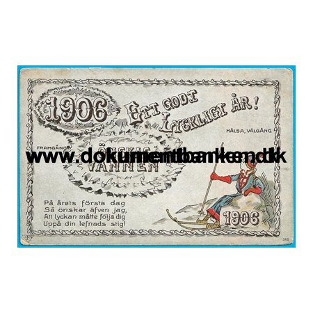 Nytrskort 1906 Sverige Postkort