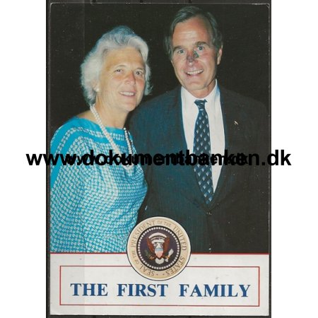 The First Family George og Barbara Bush USA Postkort 1989