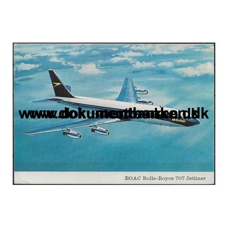 BOAC Rolls-Royce 707 Jetliner Luftfart Postkort