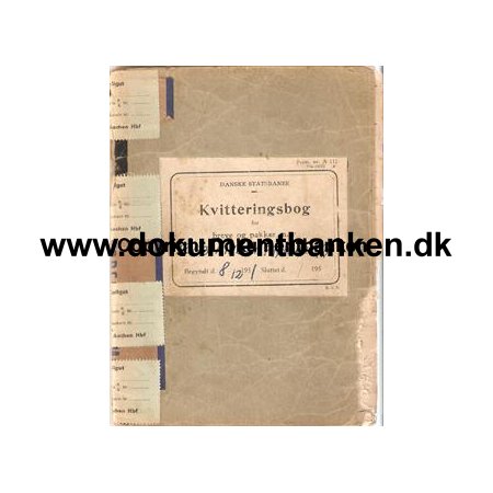 Danske Statsbaner, Kvitteringsbog for breve, 18 december 1951 Togbetjent. Nielsen Frlund, KH1, 