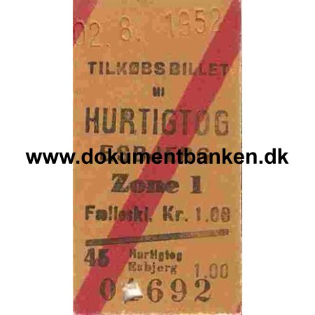 Esbjerg Hurtigtog Zone 1 - 2 august 1952