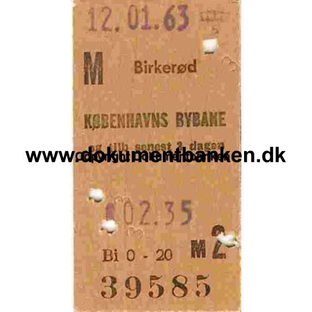 Birkerd - Kbenhavns Bybane Militrbillet 1963