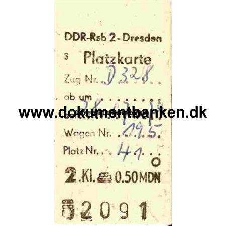  DDR Pladsbillet 1979