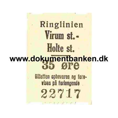 Virum St - Holte St. - Ringlinien - 35 res billet
