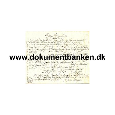 Dokument 1834 - Schweiz - Stempl mrk. 5 rap. samt prget Stempelmrk i h. hjrne