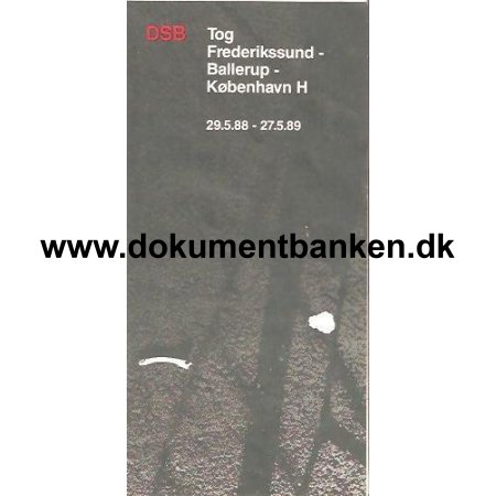 DSB kreplan - Frederikssund - Ballerup - Kbenhavn H 1988 - 1989