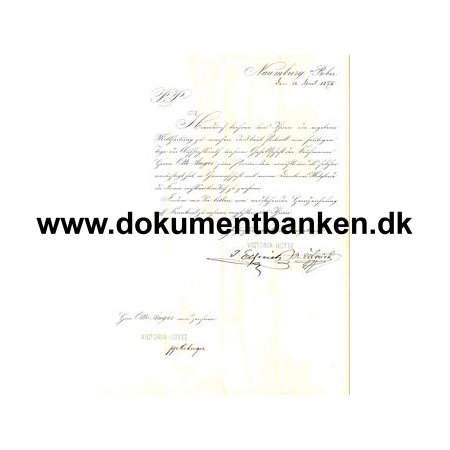 1875 - Victoria-Htte forretningsbrev