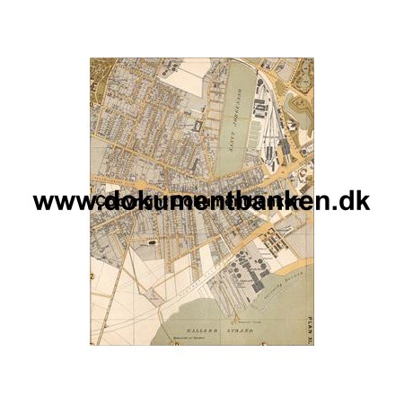 Kbenhavn Topografisk kort Den Gamle Banegrd samt Frederiksberg 1872