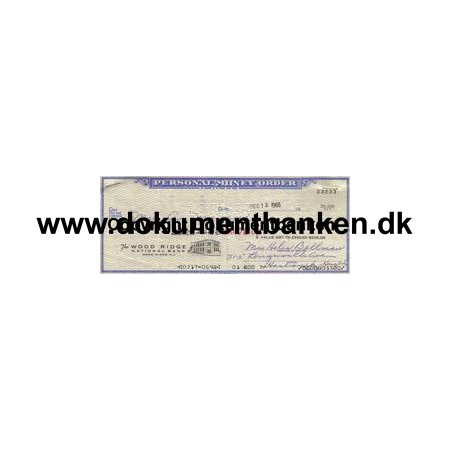 Wood Ridge National Bank 1965 Personal Money Order