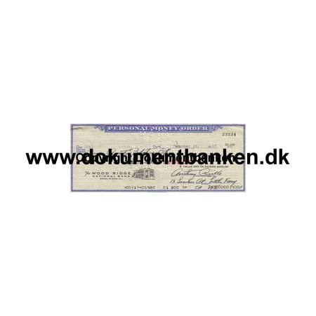 Wood Ridge National Bank Personal Money Order 1965