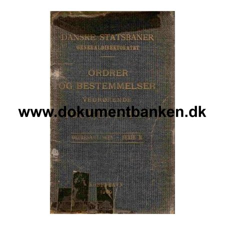 DSB Togtjenesten, Ordrer og bestemmelser vedr. 1950