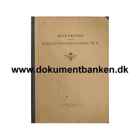 Danske Statsbaner 1953 - Betnkning vedr. Hjlpevognsmateriel M.V.