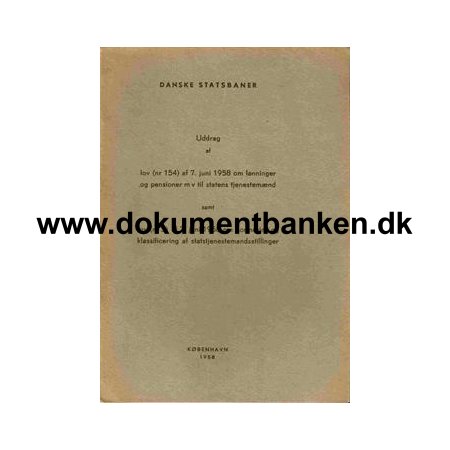 Uddrag om Lnninger og Pensioner til Statens Tjenestemnd 1958